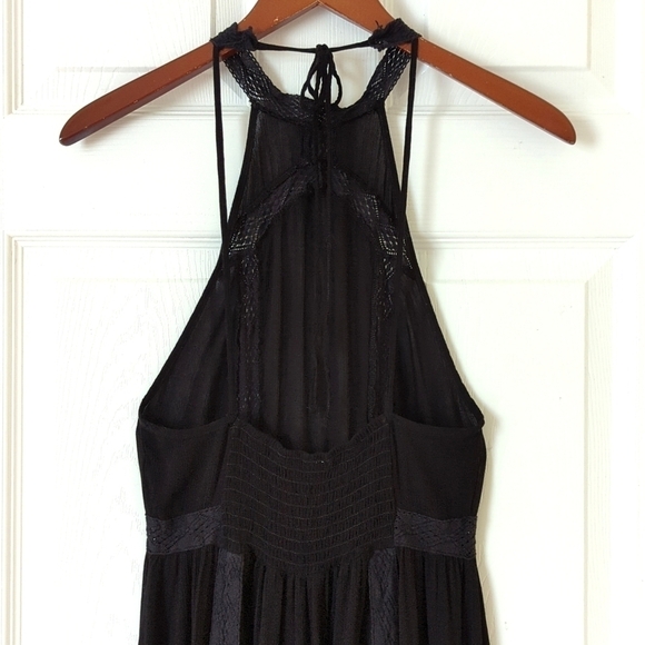 Intimately Free People Falling For You Lace Inset Halter Mini Slip Dress Black S - Picture 11 of 15